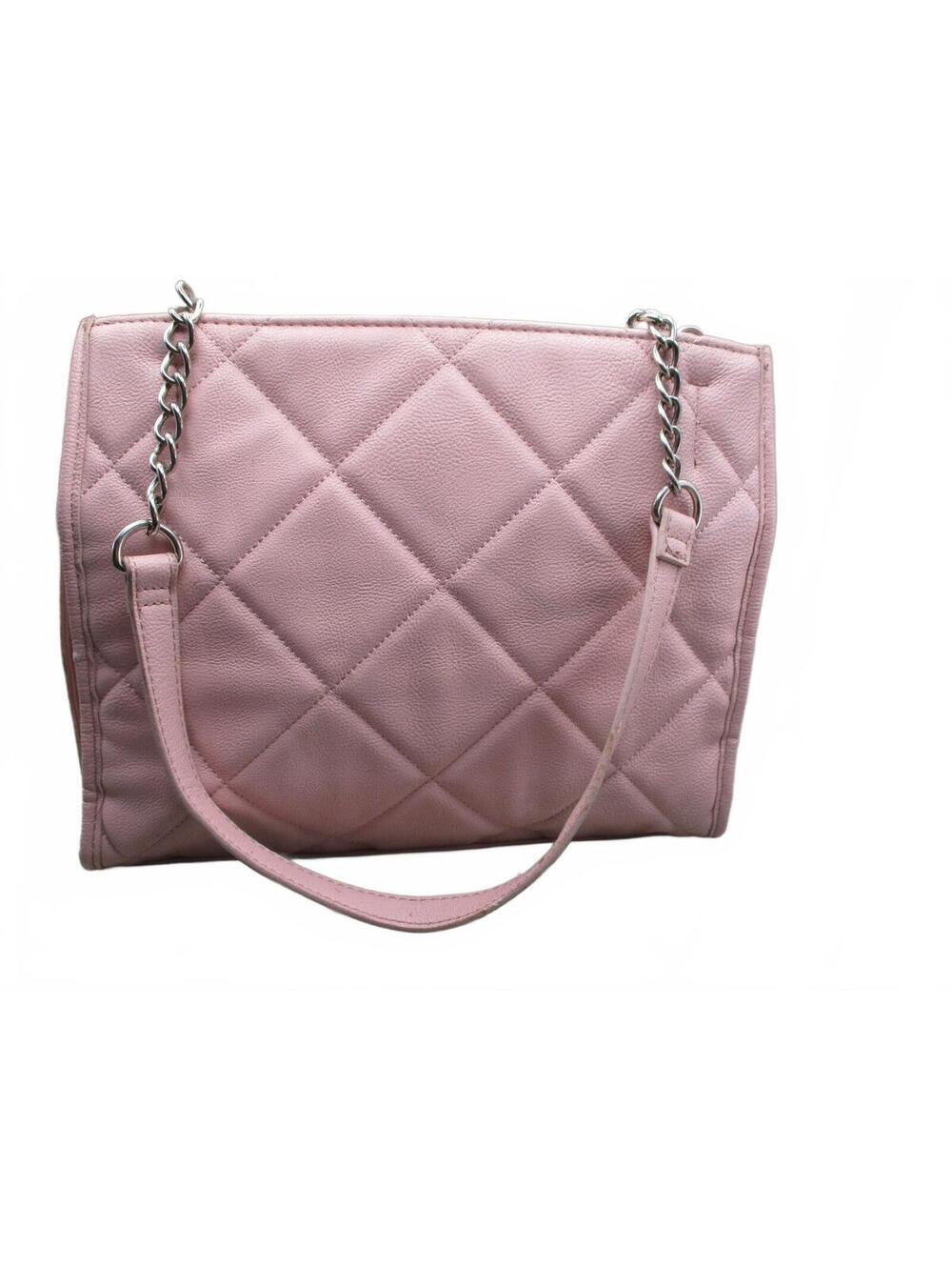 Betsey Johnson Pink Quilted Heart Stud Satchel Shoulder Bag with Floral Scarf - Picture 2 of 8